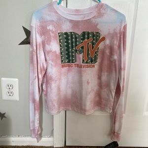 MTV Tie-Dye Long Sleeve Cactus Graphic Tee